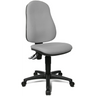 Sedia Home Office POINT 60 con rivestimento in tessuto grigio e base a stella nera su ruote di Topstar