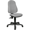 Sedia Home Office POINT 60 con rivestimento in tessuto grigio e base a stella nera su ruote di Topstar