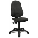 Sedia Home Office POINT 60 con rivestimento in tessuto antracite e base a rotelle di Topstar