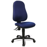 Sedia Home Office POINT 60 con rivestimento in tessuto blu scuro e base nera di Topstar