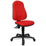 Sedia Home Office POINT 60 con rivestimento in tessuto rosso e base a stella nera su ruote di Topstar