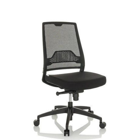Sedia da ufficio professionale PORTO ECO I in nero con schienale in rete e seduta imbottita di hjh OFFICE