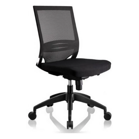 Sedia da ufficio professionale PORTO ECO nera con schienale in rete e seduta imbottita di hjh OFFICE