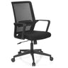 Sedia Home Office PRESTON nera con schienale in rete e braccioli di hjh OFFICE