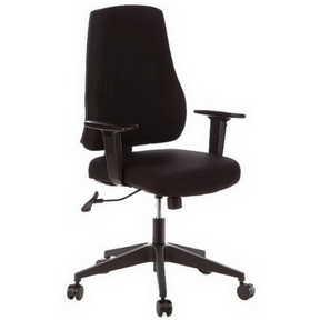 Sedia da ufficio professionale PRO-TEC 100 nera con braccioli e base a stella con ruote di hjh OFFICE