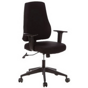 Schwarzer Profi-Bürostuhl PRO-TEC 100 mit Armlehnen und Rollenkreuz von hjh OFFICE
