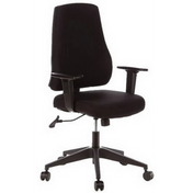 Sedia da ufficio professionale PRO-TEC 100 nera con braccioli e base a stella con ruote di hjh OFFICE