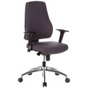 Sedia da ufficio professionale PRO-TEC 200 in antracite con braccioli e base lucidata di hjh OFFICE