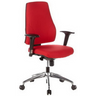 Sedia da ufficio professionale PRO-TEC 200 rossa con braccioli neri e base lucida di hjh OFFICE