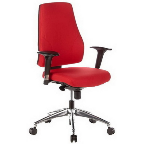 Sedia da ufficio professionale PRO-TEC 200 rossa con braccioli neri e base lucida di hjh OFFICE