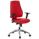 Sedia da ufficio professionale PRO-TEC 200 rossa con braccioli neri e base lucida di hjh OFFICE