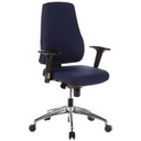 Profi-Bürostuhl PRO-TEC 200 mit dunkelblauem Bezug, Armlehnen und Sternfuß aus Metall von hjh OFFICE