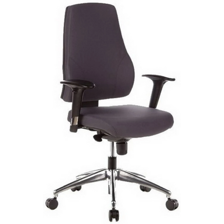 Sedia da ufficio professionale PRO-TEC 200 in antracite con braccioli e base lucidata di hjh OFFICE