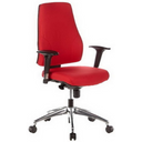 Roter Profi-Bürostuhl PRO-TEC 200 mit schwarzen Armlehnen und glänzendem Fußkreuz von hjh OFFICE