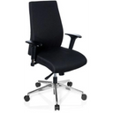 Sedia da ufficio professionale PRO-TEC 250 in nero con braccioli e base a stella argentata con ruote di hjh OFFICE