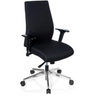 Sedia da ufficio professionale PRO-TEC 250 in nero con braccioli e base a stella argentata con ruote di hjh OFFICE