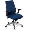Profi-Bürostuhl PRO-TEC 250 mit dunkelblauem Stoffbezug und silberfarbenem Fußkreuz von hjh OFFICE