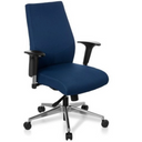 Profi-Bürostuhl PRO-TEC 250 mit dunkelblauem Stoffbezug und silberfarbenem Fußkreuz von hjh OFFICE