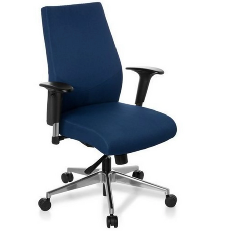 Sedia da ufficio professionale PRO-TEC 250 con rivestimento in tessuto blu scuro e base argentata di hjh OFFICE