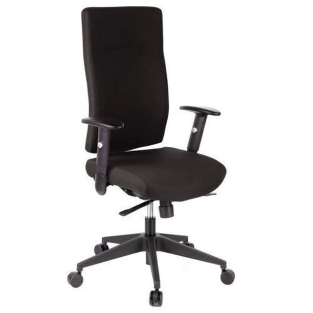 Sedia da ufficio professionale PRO-TEC 300 nera con schienale alto e braccioli su ruote di hjh OFFICE