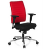 Sedia da ufficio professionale PRO-TEC 350 in nero-rosso con braccioli e base in alluminio di hjh OFFICE
