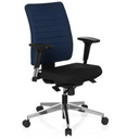 Sedia da ufficio professionale PRO-TEC 350 in blu e nero con braccioli e base in alluminio di hjh OFFICE