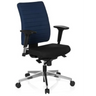 Sedia da ufficio professionale PRO-TEC 350 in blu e nero con braccioli e base in alluminio di hjh OFFICE