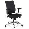 Sedia da ufficio professionale PRO-TEC 350 con rivestimento nero, braccioli e base argentata di hjh OFFICE