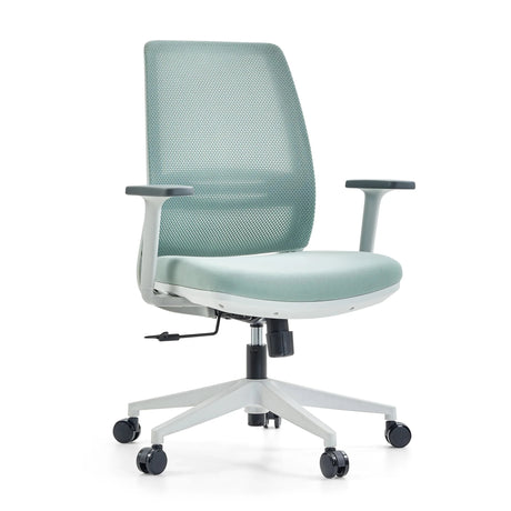 Sedia Home Office PROFONDO ECO W in menta con schienale in rete e struttura bianca di hjh OFFICE