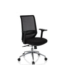 Sedia da ufficio professionale PROFONDO nera con schienale in rete e base lucidata di hjh OFFICE