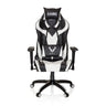 Sedia da gaming PROMOTER I in combinazione di colori bianco e nero con cuscini per collo e lombari di hjh OFFICE
