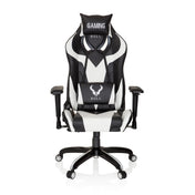Sedia da gaming PROMOTER I in combinazione di colori bianco e nero con cuscini per collo e lombari di hjh OFFICE