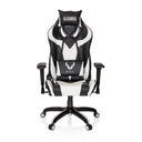 Sedia da gaming PROMOTER I in combinazione di colori bianco e nero con cuscini per collo e lombari di hjh OFFICE