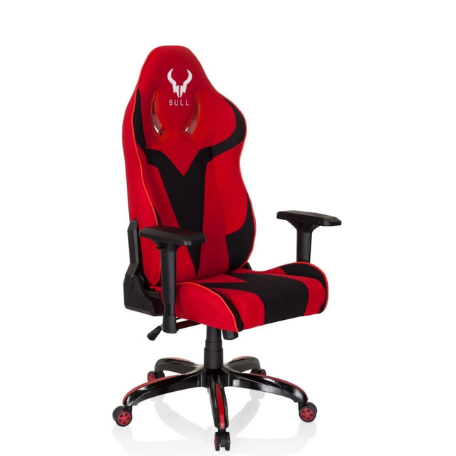 Sedia da gaming PROMOTER II in nero-rosso con braccioli e cinque rotelle di hjh OFFICE