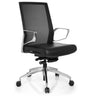 Sedia da ufficio professionale PROVIDER NET nera con schienale in rete e base lucida di hjh OFFICE