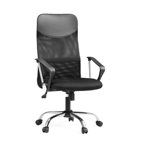 Poltrona Home Office PURE NET nera con schienale in rete e base cromata di hjh OFFICE