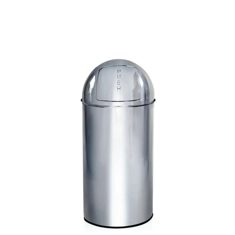 Cestini PUSH 35L in cromo lucido con coperchio a pressione di hjh OFFICE