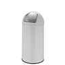 Cestino PUSH 35L bianco con superficie lucida e coperchio push argentato di hjh OFFICE