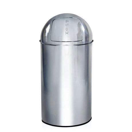 Cestini PUSH 50L in cromo lucido con coperchio a pressione di hjh OFFICE