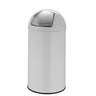 Cestini PUSH 50L bianco con superficie lucida e coperchio push argento di hjh OFFICE