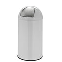 Cestini PUSH 50L bianco con superficie lucida e coperchio push argento di hjh OFFICE