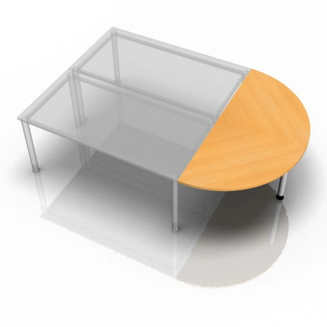 Tavolino QA60 / QA80 / QA160 in effetto faggio con piano semicircolare di hjh OFFICE PRO