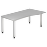 Scrivania regolabile in altezza QUEO 18 S in grigio con piano curvo di hjh OFFICE PRO