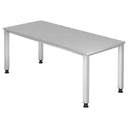 Scrivania grigia QUEO 19 S con quattro gambe e piano quadrato di hjh OFFICE PRO