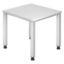 Scrivania regolabile in altezza QUEO 8 S in bianco con piano quadrato di hjh OFFICE PRO