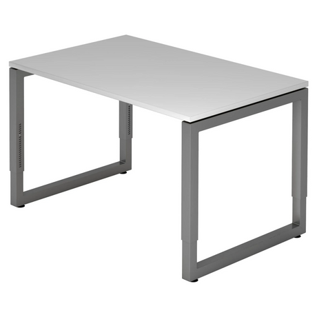 Scrivania regolabile in altezza REGO 12 G in grigio e grafite con piano rettangolare di hjh OFFICE PRO