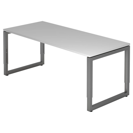 Scrivania regolabile in altezza REGO 19 G in grigio e grafite con piano rettangolare di hjh OFFICE PRO