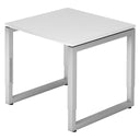 Scrivania regolabile in altezza REGO 8 S con piano bianco e struttura argento di hjh OFFICE PRO
