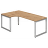 Scrivania a L REGO 82 S in rovere rustico con struttura argento di hjh OFFICE PRO