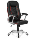 Sedia da gaming RELAX AB100 in nero con strisce decorative rosse e motivo trapuntato di MyBuero